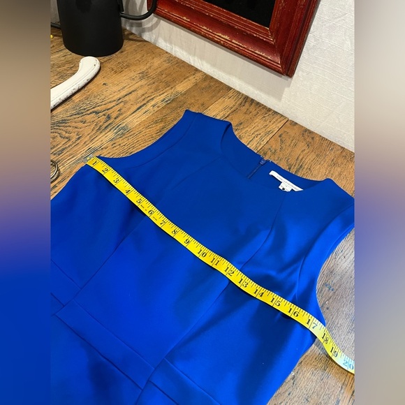 💙 Diane von Furstenberg Royal Blue Sleeveless Dress – Size 14 - Picture 5 of 13